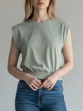 Halara Cap Sleeve Top Light Green